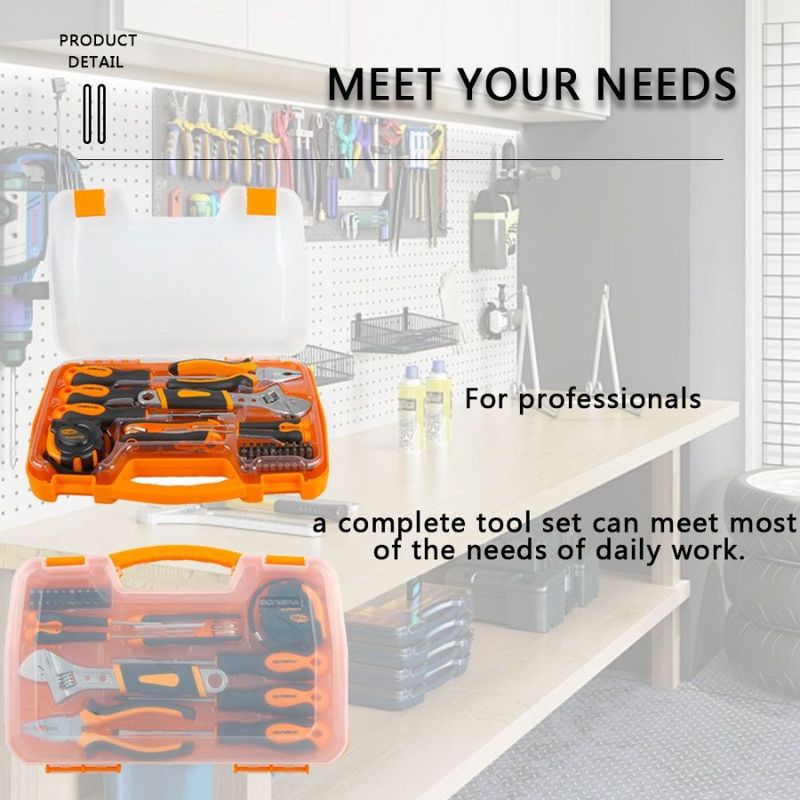 Home Tool Set 34piece Basic Mechanic Tool Set With Tool Box Ideal For Home Repairs Convenient Storage With Individual Container_voghion.com