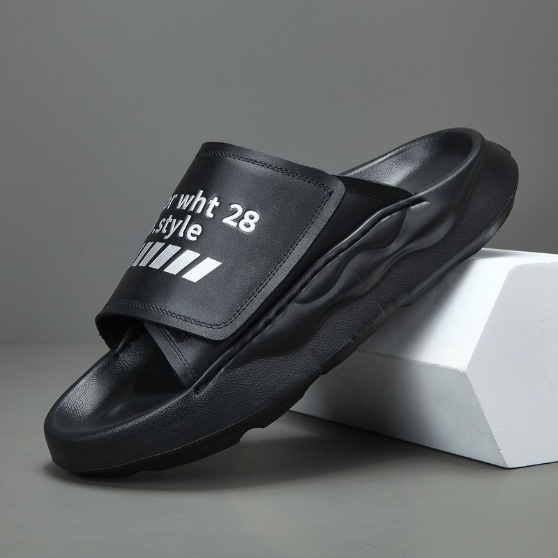 【 Preiskontrolle 】 Herren-Lederpantoffeln, trendige Nischenschuhe, vielseitige High-End-Sandalen aus bedrucktem Rindsleder mit oberer Schicht_voghion.com