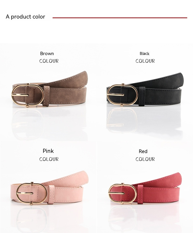 2023 Cintura da donna di nuova vendita Pulsante giapponese Moda opaca Cintura in PU di alta qualità Abbigliamento per ragazze Cinghie decorative abbinate_voghion.com