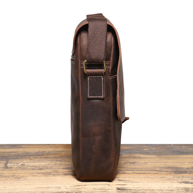 Neue handgefertigte Umhängetasche aus Leder für Herren, Umhängetasche, Crazy Horse Leder, Retro-Mode, Rindsleder, iPad-Tasche_voghion.com