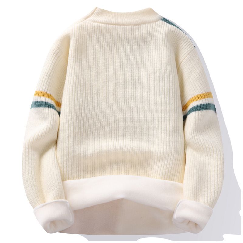 This Men's Autumn And Winter Round-Neck Knitted Sweater Is Loose And Versatile. It's A Retro Color-Blocking Base Layer F_voghion.com