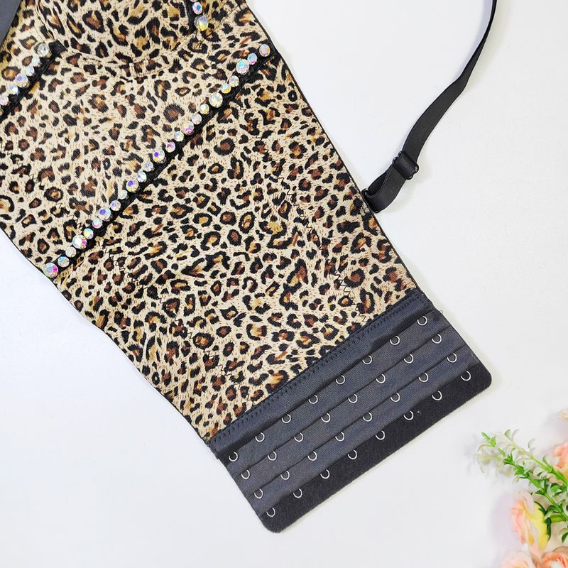 Women's Clothing Leopard Print Tube Top With Breathable Mesh Slim Fit Herringbone Camisole For Women With Thin Bowknot Bra_voghion.com