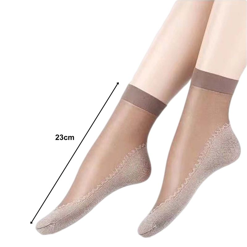 XinWq 10 Paar Knöchelsocken, ultradünn, atmungsaktiv, rutschfest, einfarbig, schweißabsorbierend, nahtlos, Sommer-Baumwollsohle, durchsichtig_voghion.com