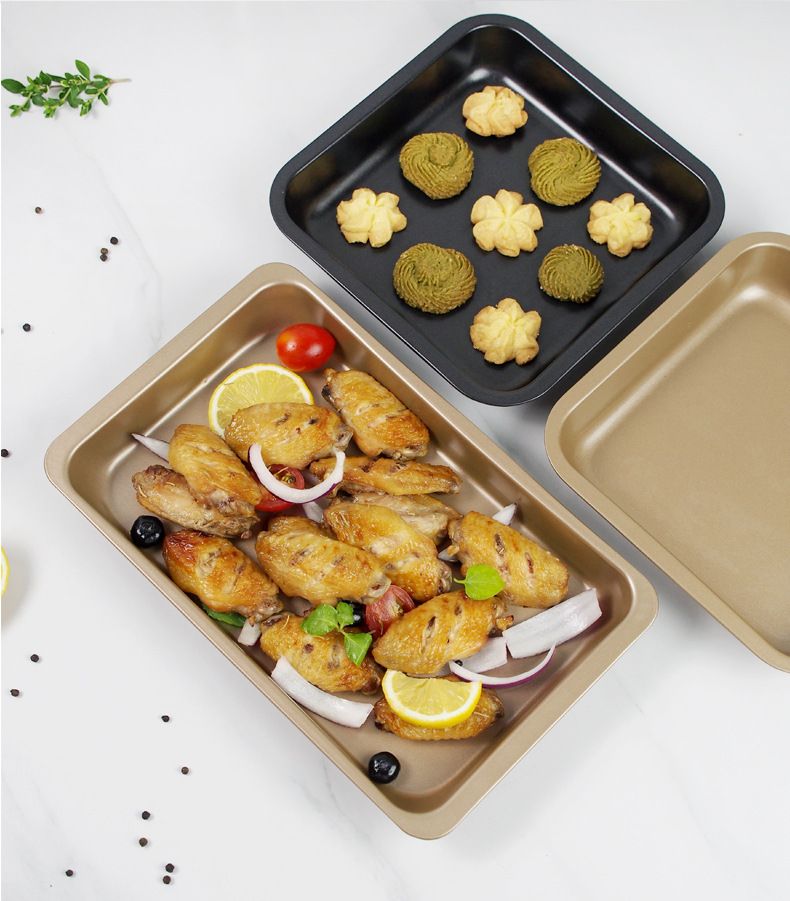 Non Stick 11 Inch Rectangular Baking Pan Baked Chicken Wings Biscuits And Cakes Tall 7 Inch Carbon Steel Bread Pan Baking Utensils_voghion.com