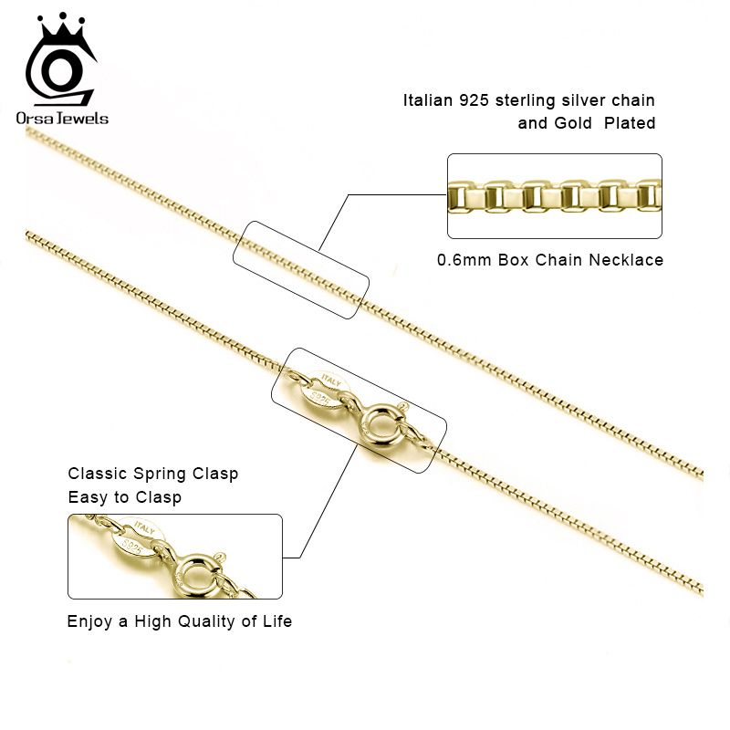 Pronta consegna ORSA JEWELS Collana con catena a maglie in argento placcato oro rosa/oro Collane con ciondolo SC07-G_voghion.com