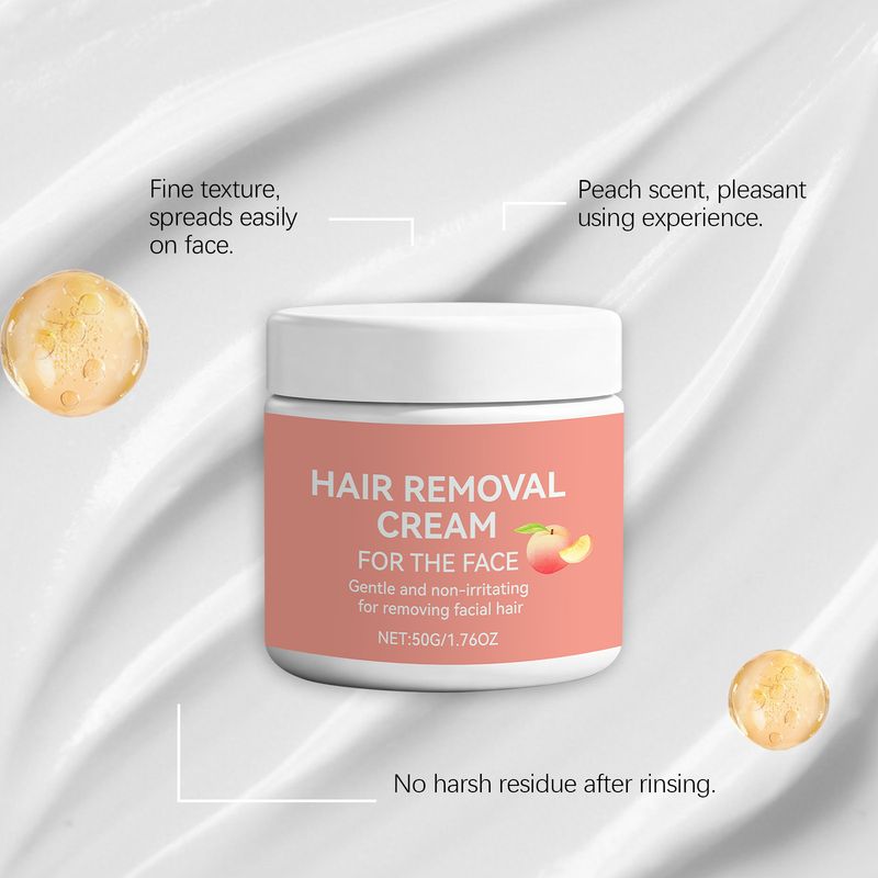 Crème dépilatoire nettoyante quotidienne à la pêche, hydratante, nourrissante et douce pour le visage._voghion.com