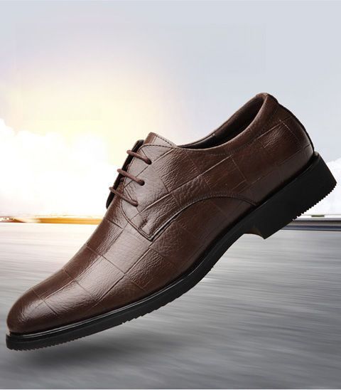 Novos sapatos masculinos de couro xadrez para negócios, sapatos sociais de tamanho grande, sapatos masculinos casuais para casamento_voghion.com