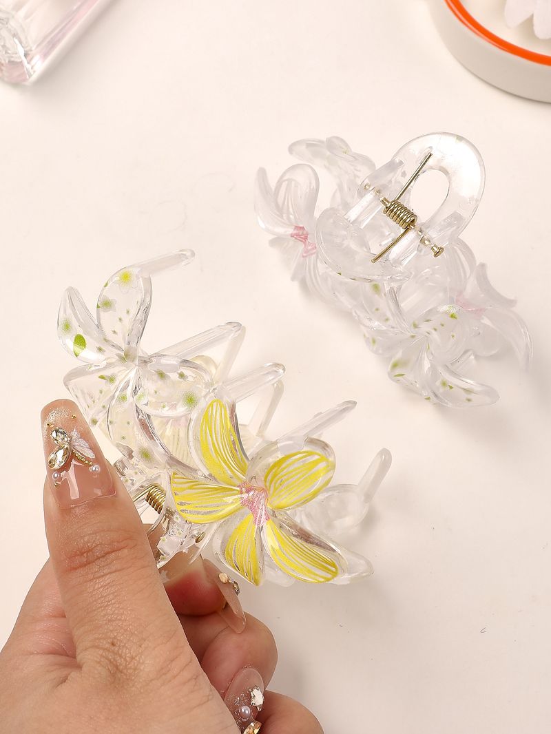 2/4/6 STK Sommerblumen-Haarklammer für Frauen, starker Halt, rutschfest, hawaiianischer Hibiskus, süßes Strand-Haar-Accessoire für dickes Haar_voghion.com