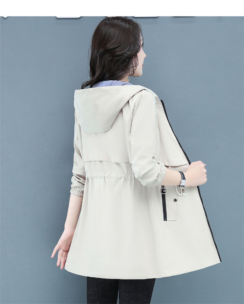 Double-Sided Trench Coat Women 2022 New Spring Autumn Clothes Hooded Large Size Long Windbreaker Jacket Female Outerwear_voghion.com
