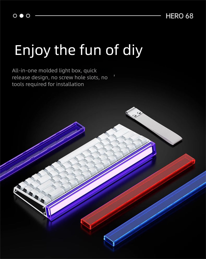 Wolf Spider Hero68he Mechanische Tastatur mit magnetischer Achse, verkabelt, RGB-Leuchtkasten, Lampenschirm, speziell austauschbar_voghion.com
