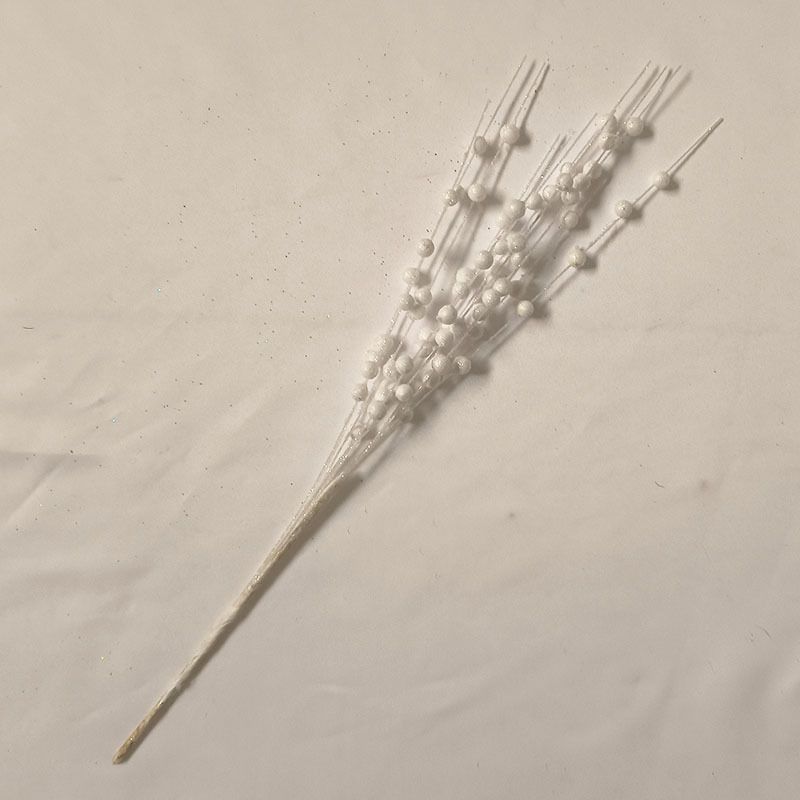 Christmas decoration gold powder Berry ball bundle artificial glitter stem ornament 12 fork string bead stick glitter stick flower Rattan_voghion.com