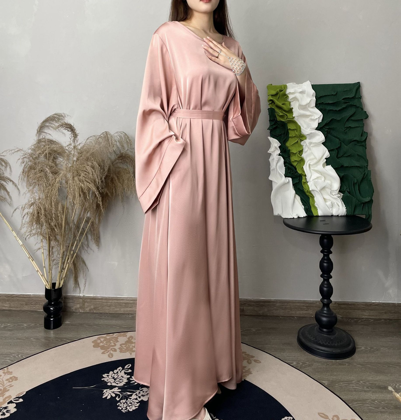 Einfarbiges, mehrfarbiges Basic-Kleid für Damen in großen Größen_voghion.com