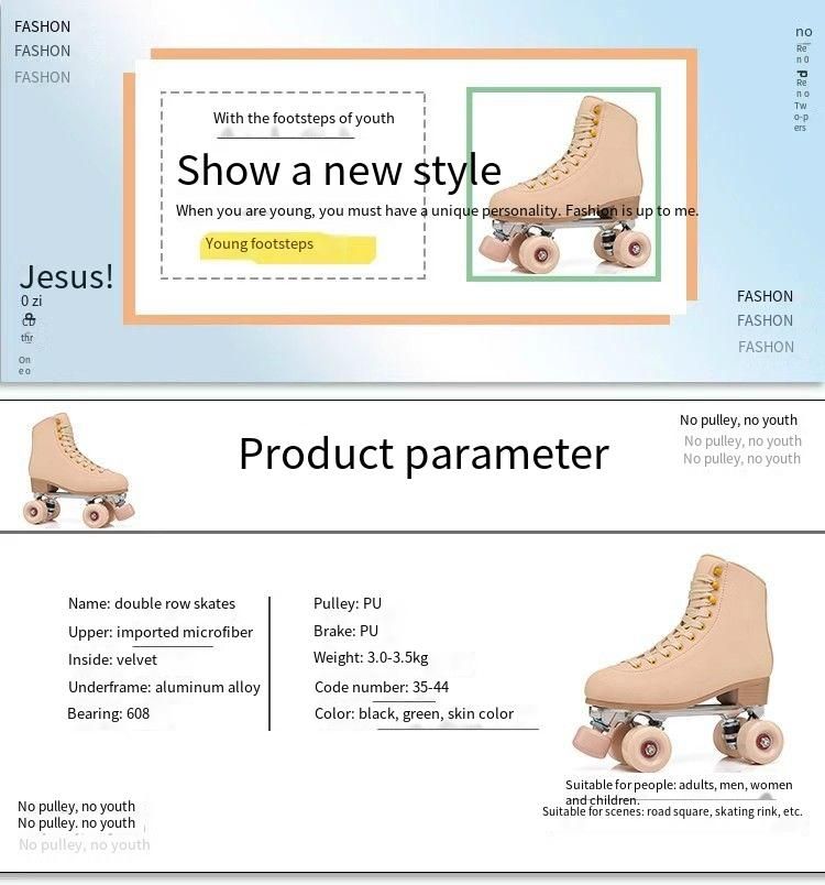 Neu Erwachsene Und Kinder Zweireihig Roller Metall Rahmen Komfortable Atmungsaktive Langlebig Vier-Rad Inline Skates_voghion.com