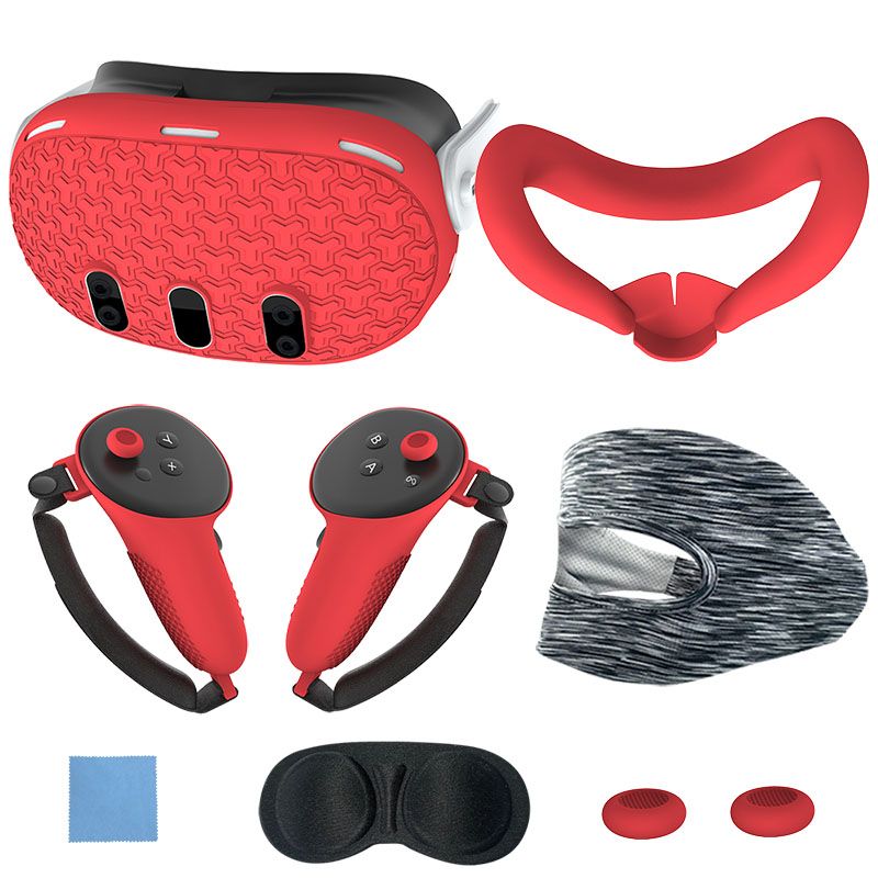 7PCS Silikon für Meta Quest 3 Zubehör Anti-Scratch TPU Schutzhülle VR Headset Sleeve Shell Case_voghion.com