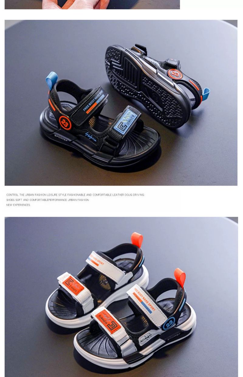 Boys' Summer Genuine Leather Soft Bottom Non-Slip Baby Sandals_voghion.com