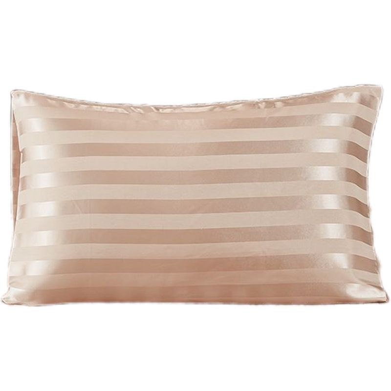 Kissenbezug-Set mit Satinstreifen – luxuriöser Satin-Kissenbezug mit Hotelverschluss (seidenweich, knitterfrei, Queen-Size, 2er-Pack, Weiß und Gold)_voghion.com
