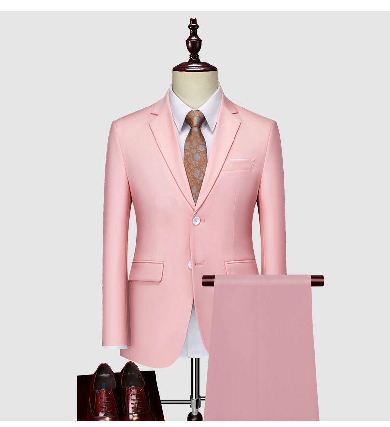 Men's business casual men's fashion host, wedding groomsman suit, two-piece set_voghion.com