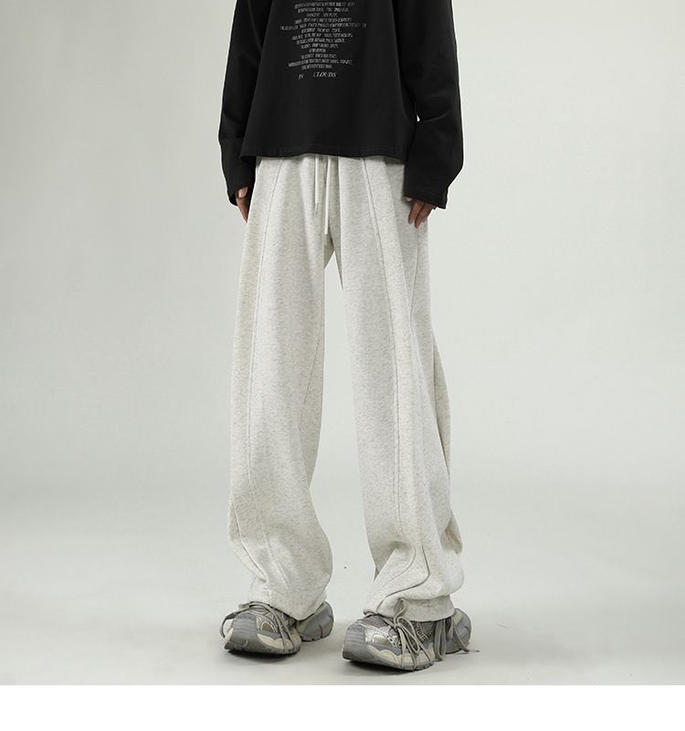 Men's Deconstructed Streetwear Pants – High-Waisted Wide-Leg Joggers (Dragged Hem, Elastic Waist, Lightweight, M-3XL)_voghion.com