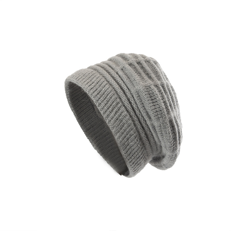 【 Special Offer 】 Korean version of women's autumn and winter plush woolen warm beret, wool striped knitted cute hat_voghion.com