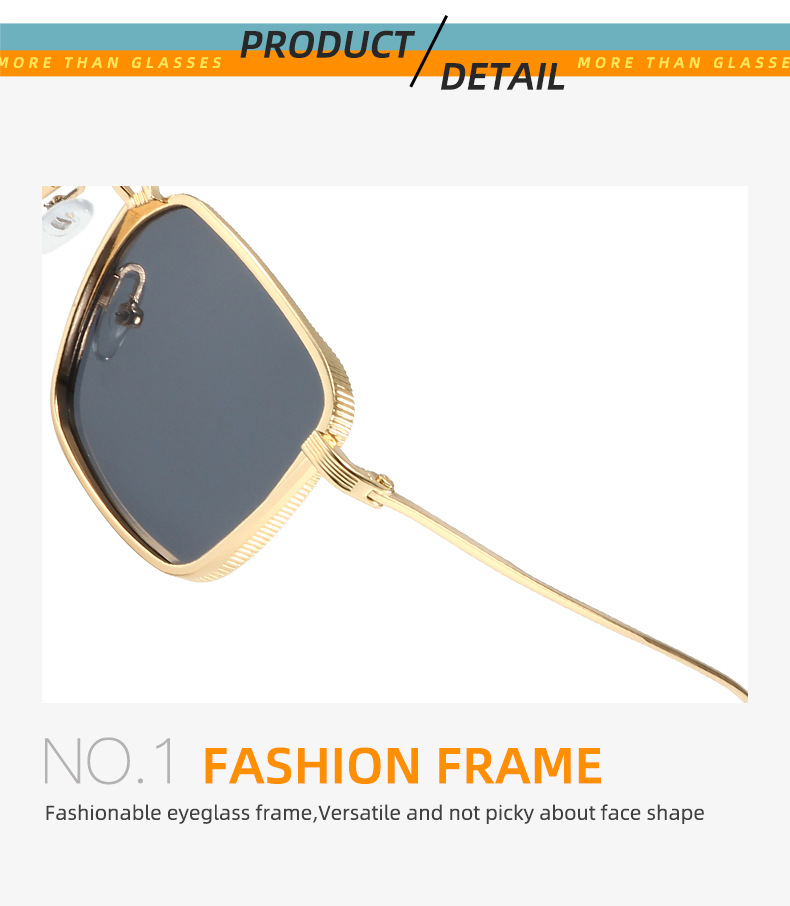 Occhiali da sole retrò nuovi con doppia barra in stile Hong Kong, occhiali da sole alla moda a strisce da tiro in strada, occhiali da sole con protezione UV, montatura quadrata_voghion.com