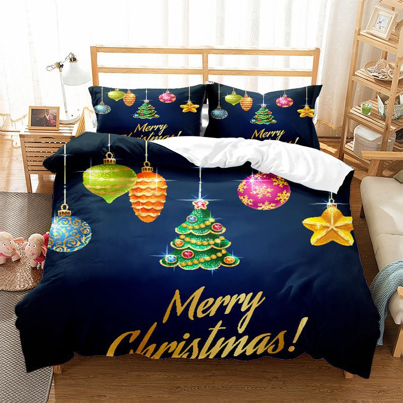 Christmas Bell Series Three Down Duvet Cover Matted Four Two piece Set Customizable_voghion.com