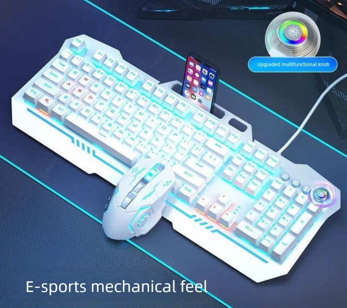 Mechanical Feel Keyboard Headset For E-sports Office Gaming Wired Key Mouse Computer Three-piece Set_voghion.com