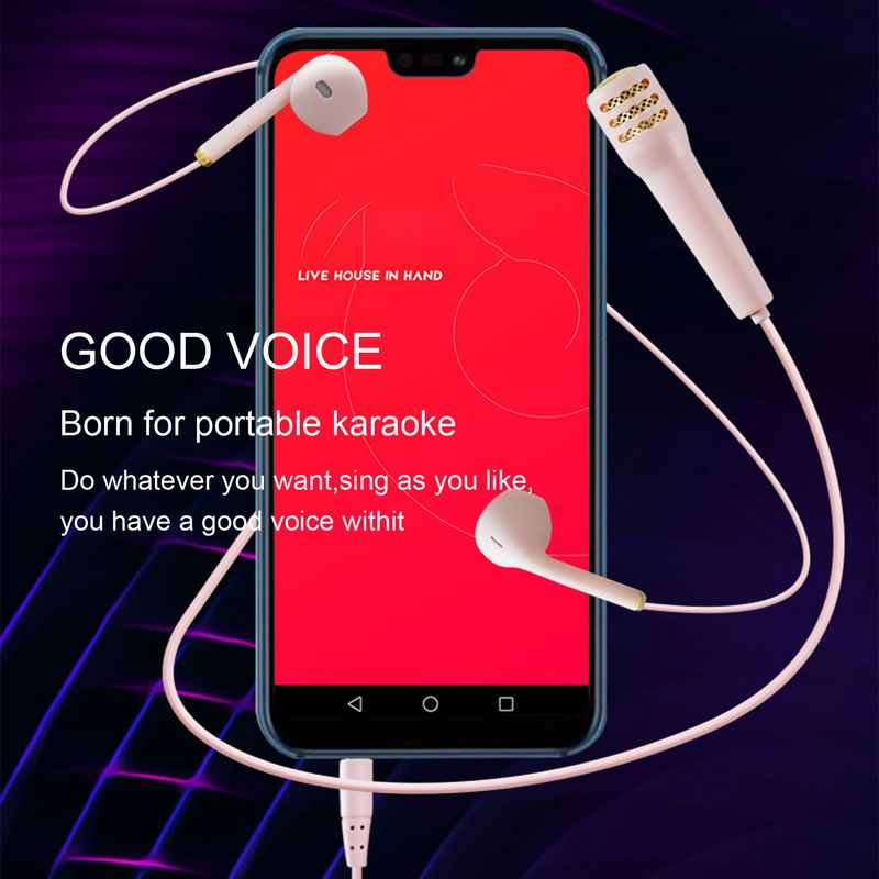 Dźwięk 1,2 m Przewodowe Praktyczne Mini Super Jakość Stylowe 3,5 mm Słuchawki douszne z mikrofonem do karaoke_voghion.com