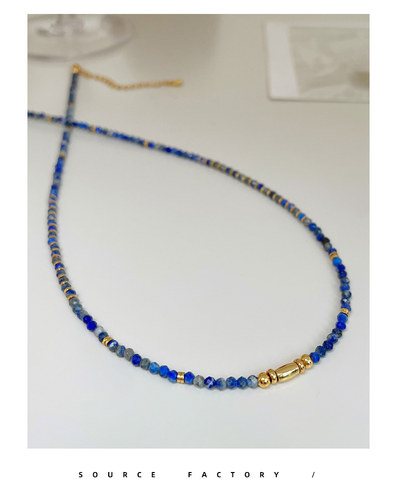 Collana con perline colorate in lapislazzuli retrò da donna, abbinabile, catena per clavicola semplice e alla moda, di alta qualità_voghion.com