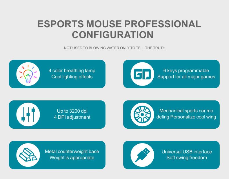 Digitex X7 Kabelgebundene Leuchtmaus USB Home Office Desktop Computer Business Gaming Mechanische Makrodefinition E-Sport_voghion.com