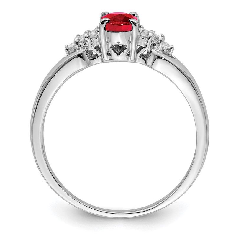 Sterling Silver Rhodium-plated Ruby And White Sapphire Ring_voghion.com