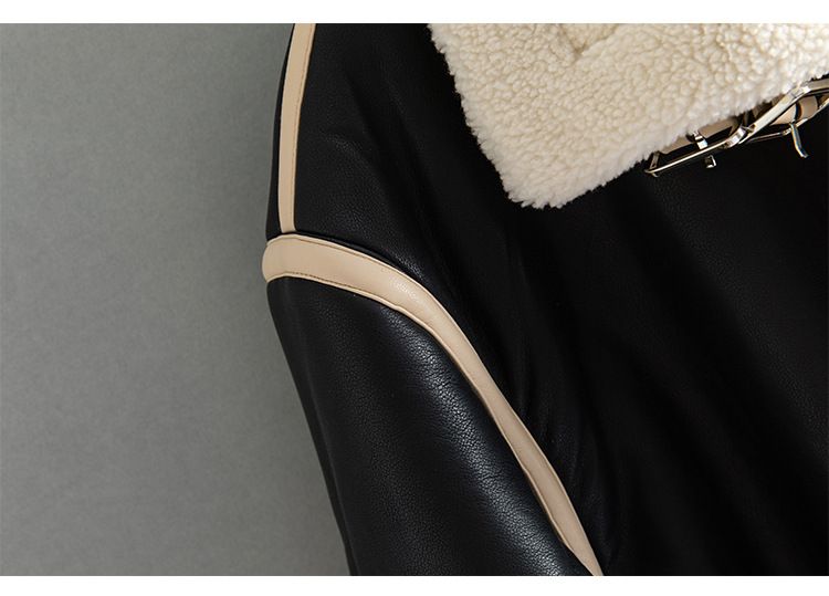 Men’s Fleece-Lined Faux Shearling Jacket – Thickened Winter Coat With Notched Collar & Windproof Design (M-3XL, Black/Brown)_voghion.com