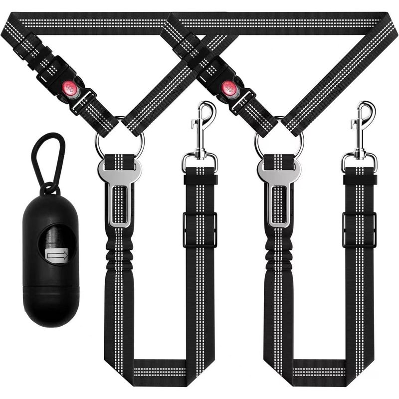 Coleira de segurança para cães, cinto de segurança para cães pequenos e médios, acessórios para carro_voghion.com