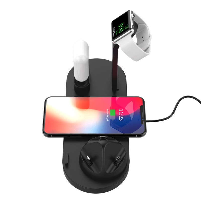 5-i-1 trådløs opladerstation Type-C Hurtigopladningsstander til IPhone 14 13 12 11 Pro Max, bordoplader til ur_voghion.com