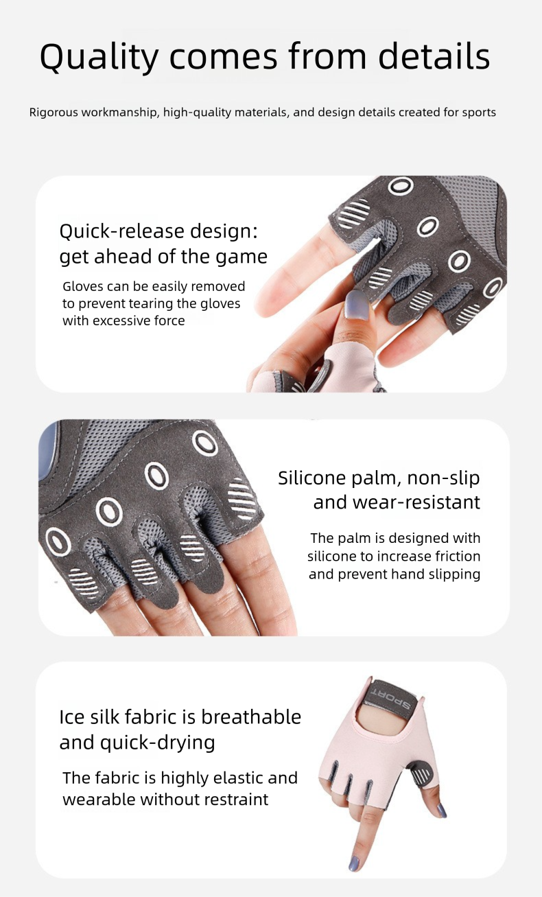 Meias de ginástica femininas com meio dedo, antiderrapantes, resistentes ao desgaste, acolchoadas, com absorção de impacto, em tecido Ice Silk, respiráveis, ideais para ioga._voghion.com