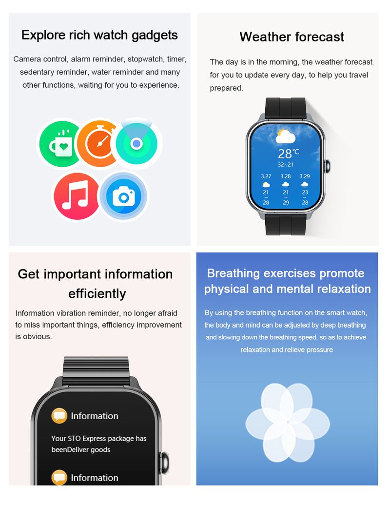 Smartwatch mit Herzfrequenz- und Blutdruckmessgerät, Bluetooth-Anrufe, Fitness-Tracker für iOS/Android, IP68 wasserdicht, Schlaf-Tracking,_voghion.com