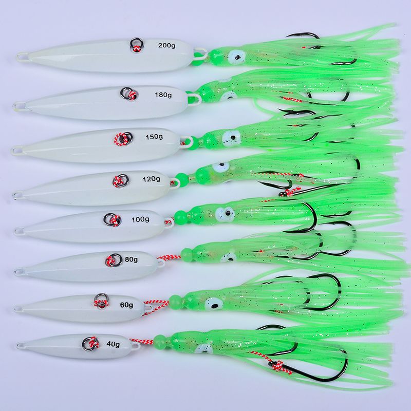 Esca per calamari con baffi luminosi e lenti a jigging, esca per la pesca a traina bionica in mare, piastra di ferro_voghion.com