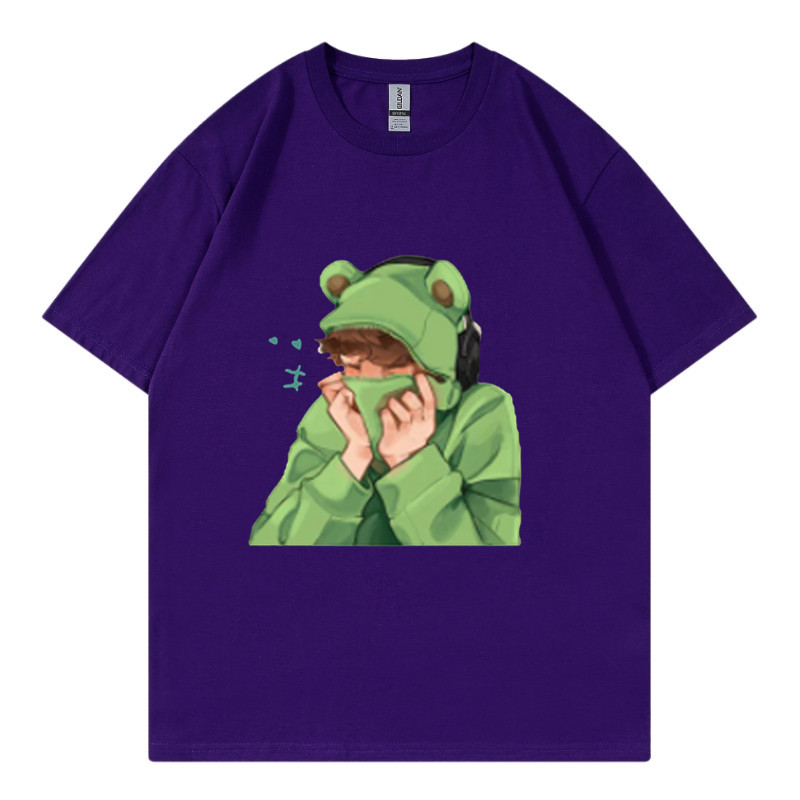 Άνοιξη και καλοκαίρι, ανδρικό και γυναικείο casual φαρδύ μπλουζάκι με κοντομάνικο σχέδιο και στάμπα με κινούμενα σχέδια και χαριτωμένα κατοικίδια_voghion.com