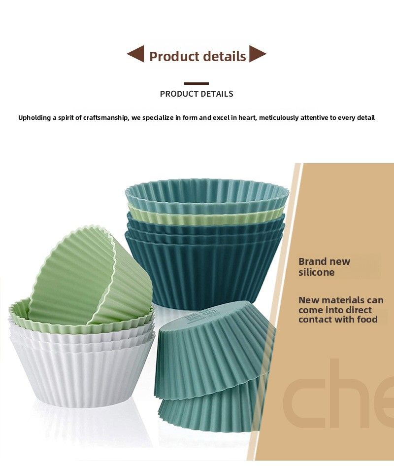 Morandi Color Series Round Set Cake Baking Tart Steamed Egg Baby Food Mold Silicone Muffin Cup_voghion.com