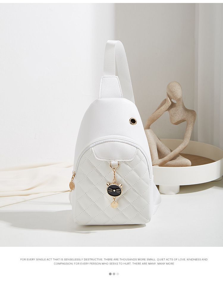Women's 2024 New Women's Leather Diamond Chest Versatile Shoulder Bag_voghion.com