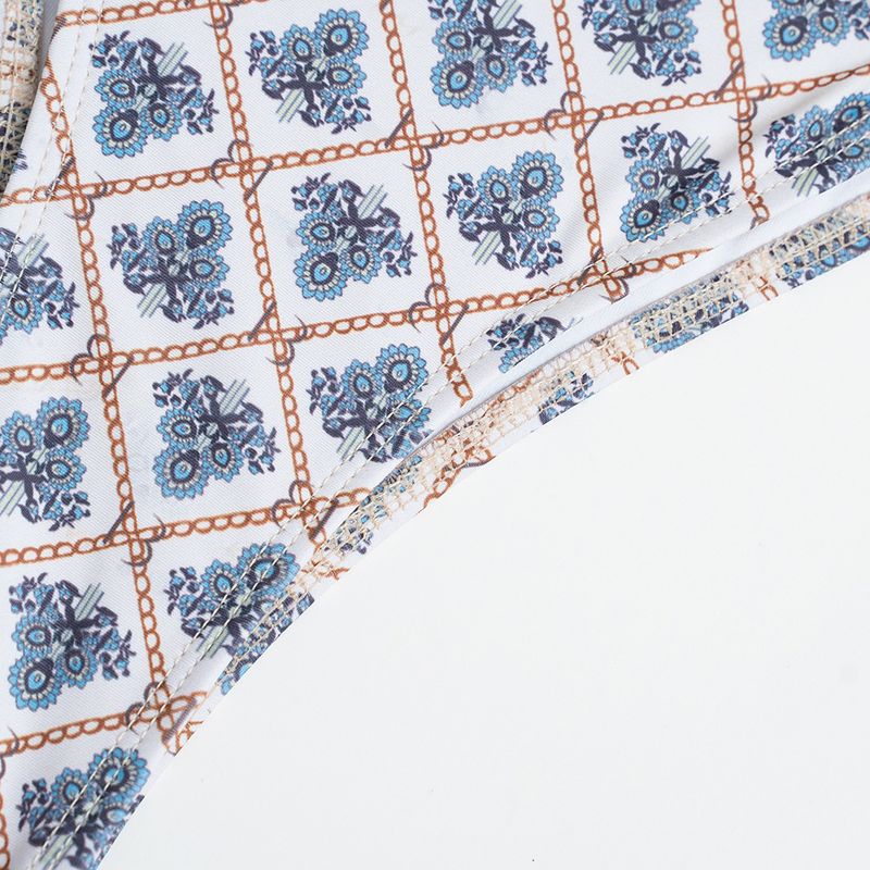 Damenbekleidung Print Strap Split Badeanzug Weiblicher rückenfreier Sexy Bikini_voghion.com