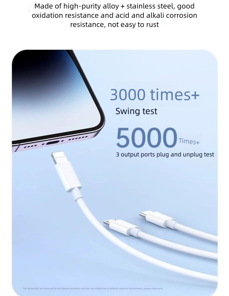 Compatible With Huawei Iphone Xiaomi Phones 3-in-1 100W Super Fast Charging One-to-Three Data Cable Car Charger_voghion.com