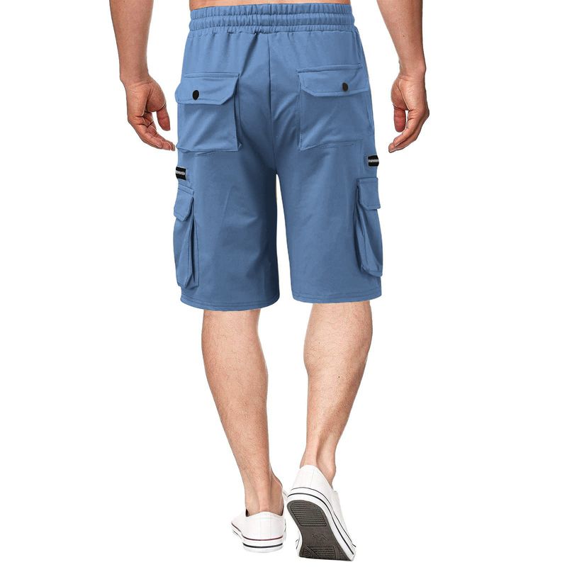 Europäesch an amerikanesch Männer Summer Overalls Hosen Kotteng locker Plus Size Fënneft Hosen Männer Multi-Täsch Casual Hosen_voghion.com