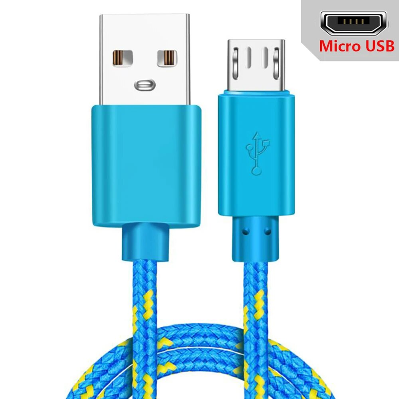1m/2m/3m Micro Data Sync USB Charger Cable For Samsung Huawei Xiaomi HTC Android Phone Nylon Braided MicroUSB Cables_voghion.com