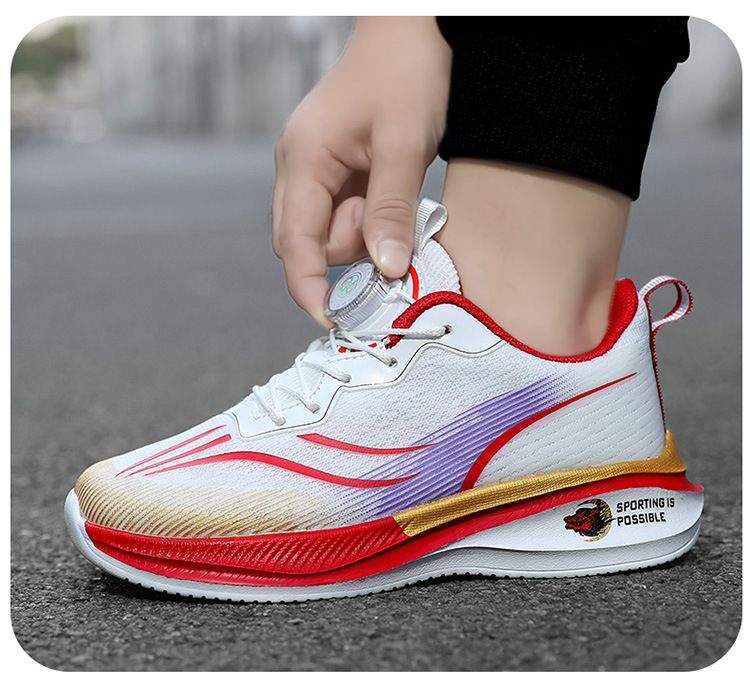 Children's Shoes Spring And Autumn Children's Sports Shoes Rotating Buckle Running Shoes Lightweight Breathable Mesh Student Fashion Men_voghion.com