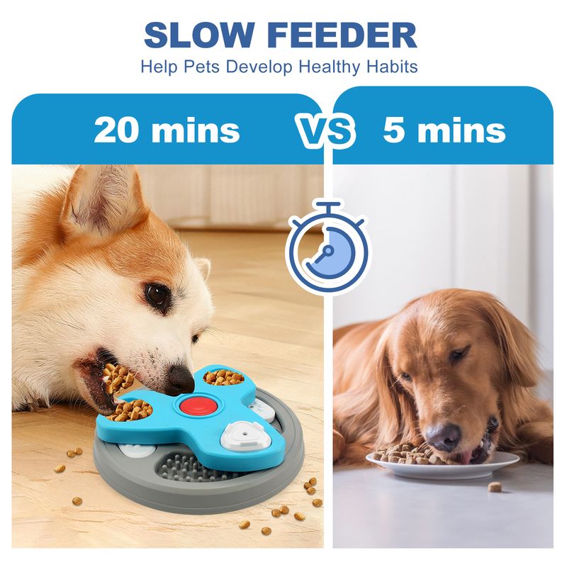 Neu Haustier Langsam Anti-Choke Katze Hund Schüssel Puzzle Feeder Rotierenden Fütterung Gericht Spielzeug_voghion.com