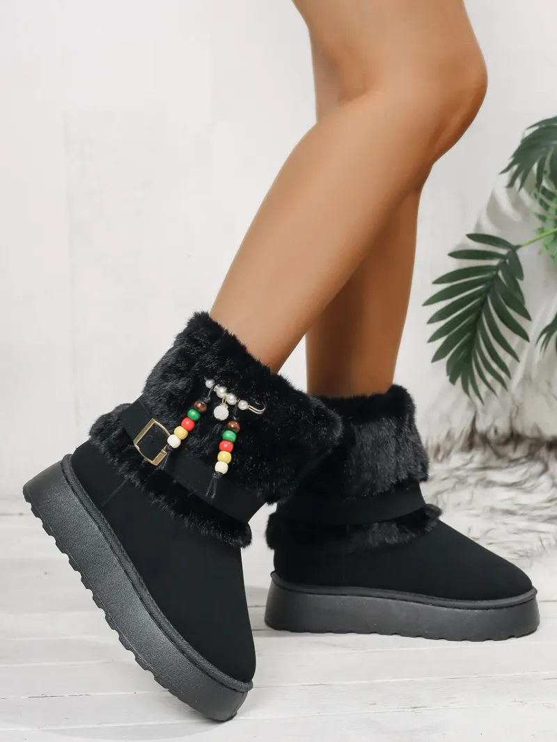 Bottes de neige en coton pour femme, avec semelle intermédiaire en peluche, livraison gratuite, pour une allure plus mince et plus grande, tout en vous gardant au chaud_voghion.com