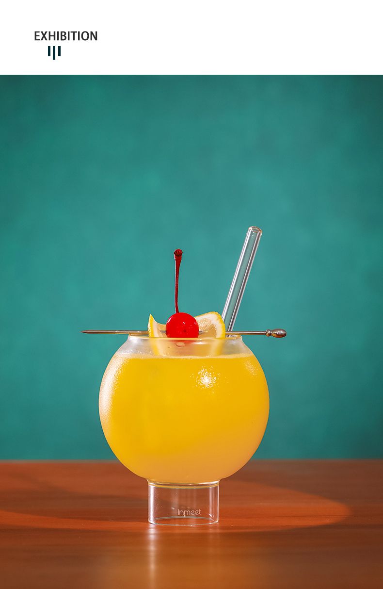 High Borosilicate Round Molecular Cocktail Cup Dessert Brandy Liquor Drinking Glass_voghion.com