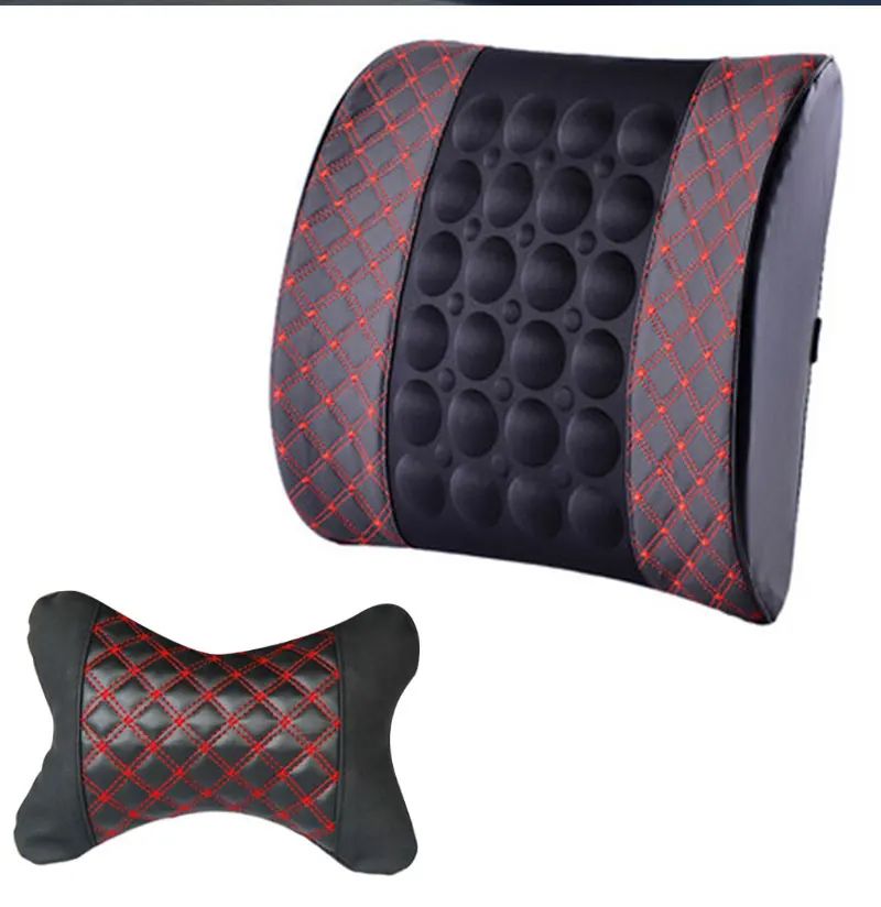 Cuscino per auto con massaggio elettrico lombare, testa, collo, schienale per sedile auto, supporto di sicurezza per poggiatesta_voghion.com