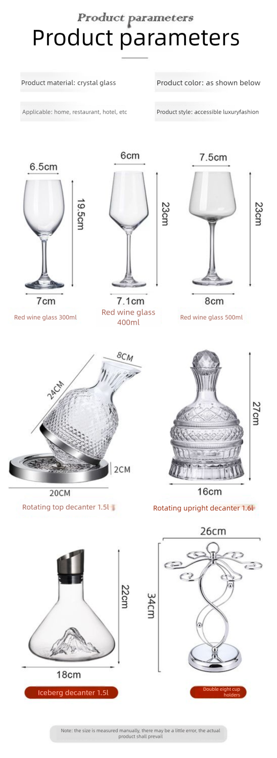 Set di calici e decanter per vino rosso di Borgogna di alta qualità, di lusso e di alta qualità, per uso domestico in cristallo_voghion.com