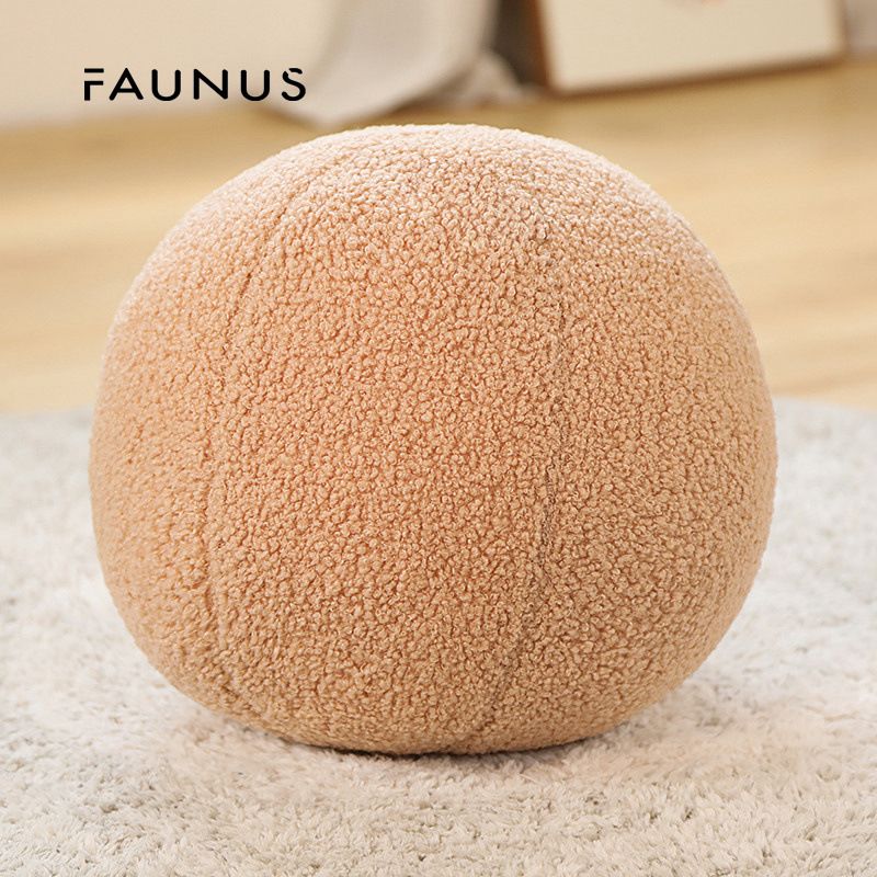 Coussin décoratif en peluche douce motif lune et boule (motif abstrait moderne, idéal pour un canapé-lit, un cadeau, une décoration d'intérieur, en velours)_voghion.com